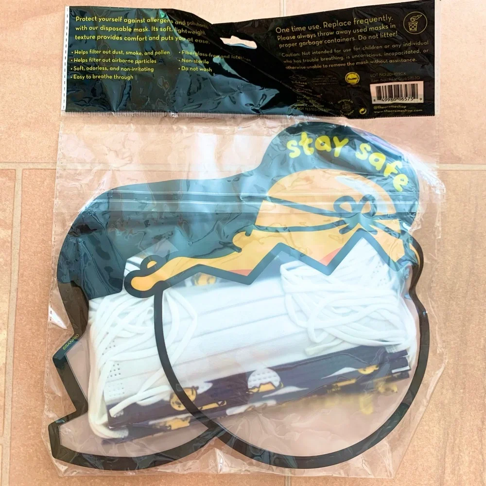 NWT The Crème Shop x Gudetama Sanrio Egg Protective Face Masks- 10 pack
